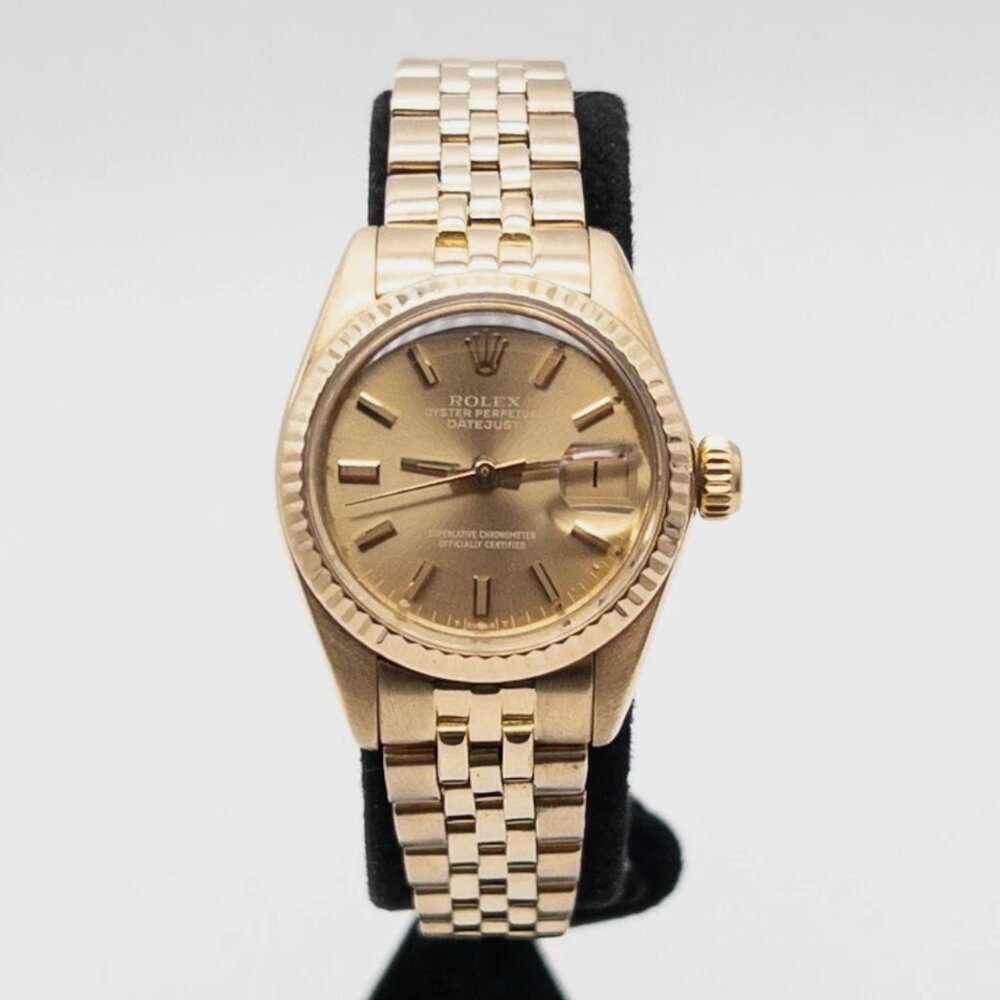 ROLEX DATEJUST PRESIDENT W/ PAPERS + BOX 18k Yellow Gold Ladies Watch